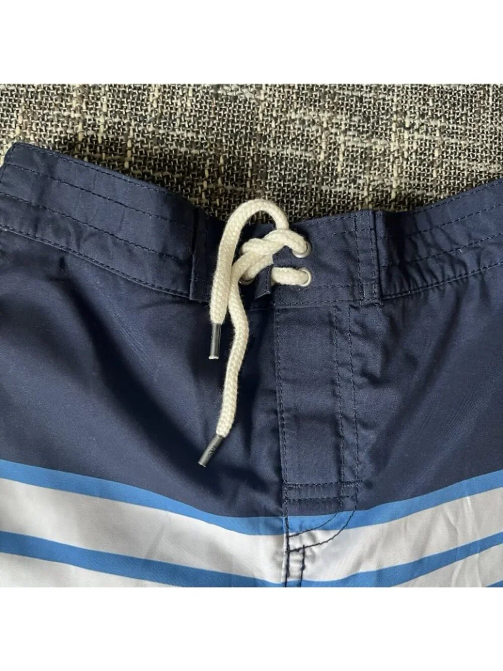 NWT Polo Ralph Lauren Boys Nautical Swim Trunks Striped Blue Size 7 Yr Beach